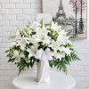 Elegant White Lily Grand Vase Arrangement | Luxury Fresh Flowers Jakarta